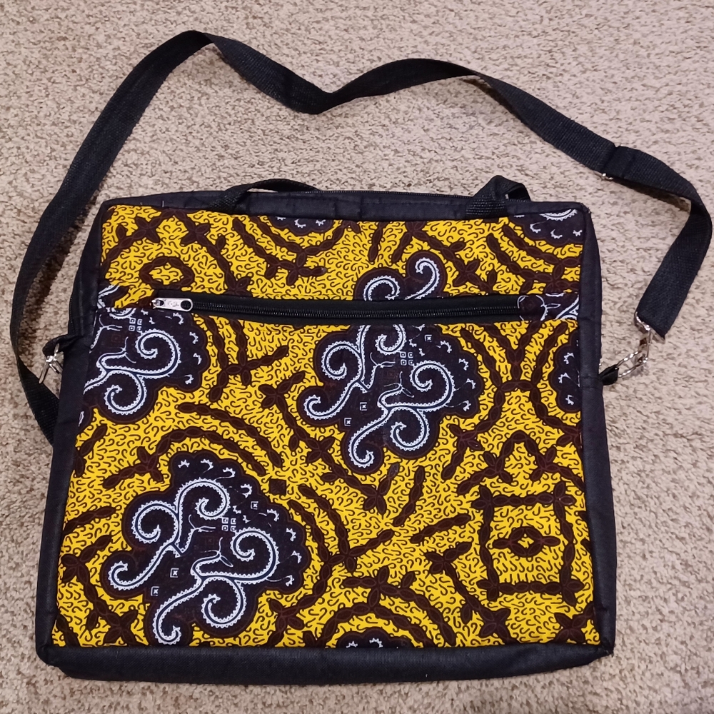 AfriCoast Patterns Yellow And Black Patterned Women's Bag